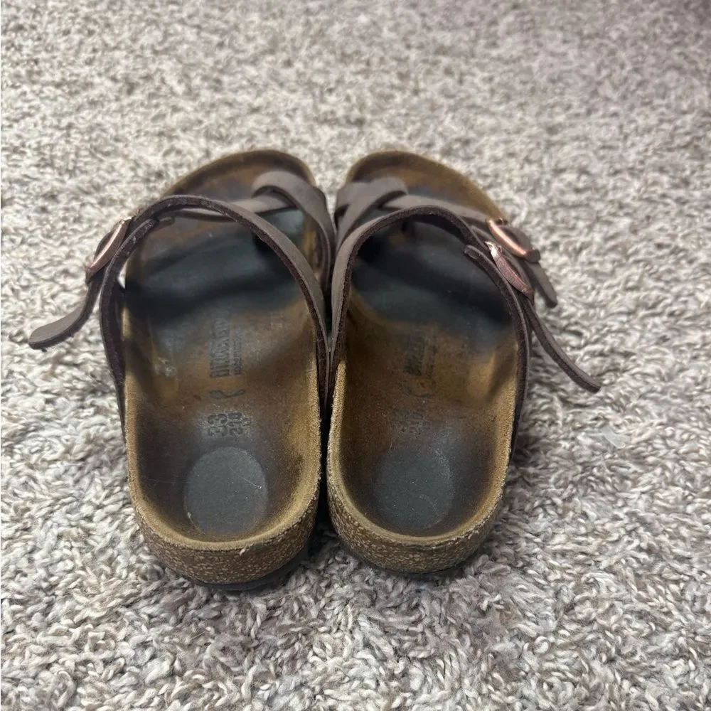 Birkenstock Taupe Brown Leather Sandal Flip Flops